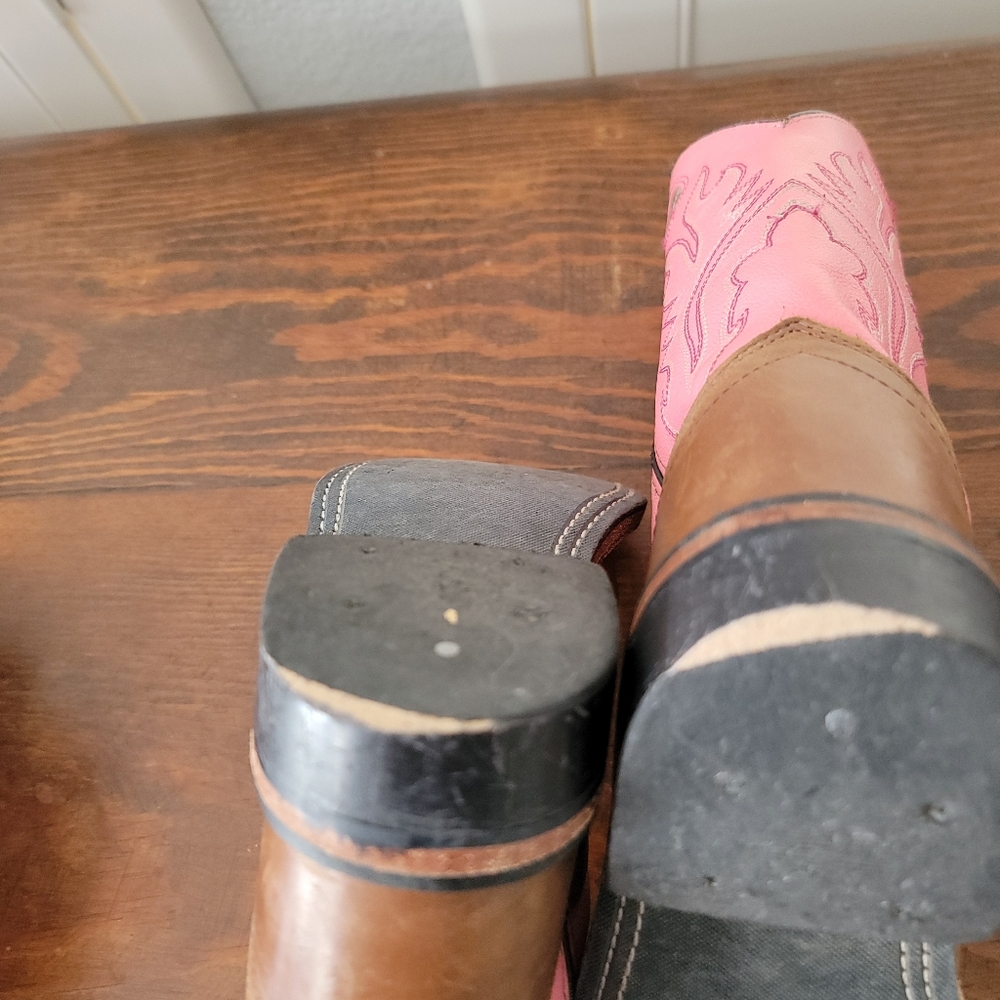 Old West Little Girl's Pink Cowgirl Boots Sz 1 - Picture 8 of 9
